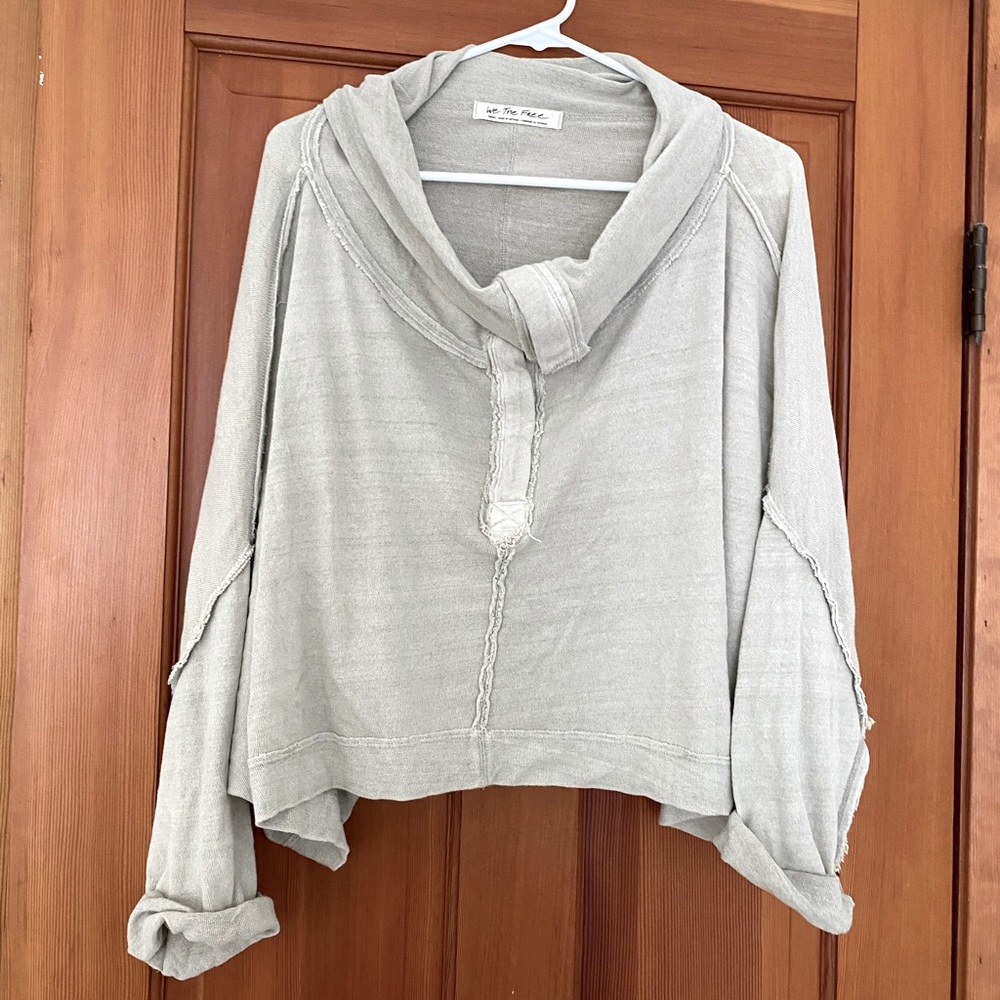 Free People, tan sand colored, lightweight boho pullover
